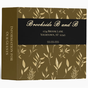 Gold Leaves on Brown Vacation Rental Binder