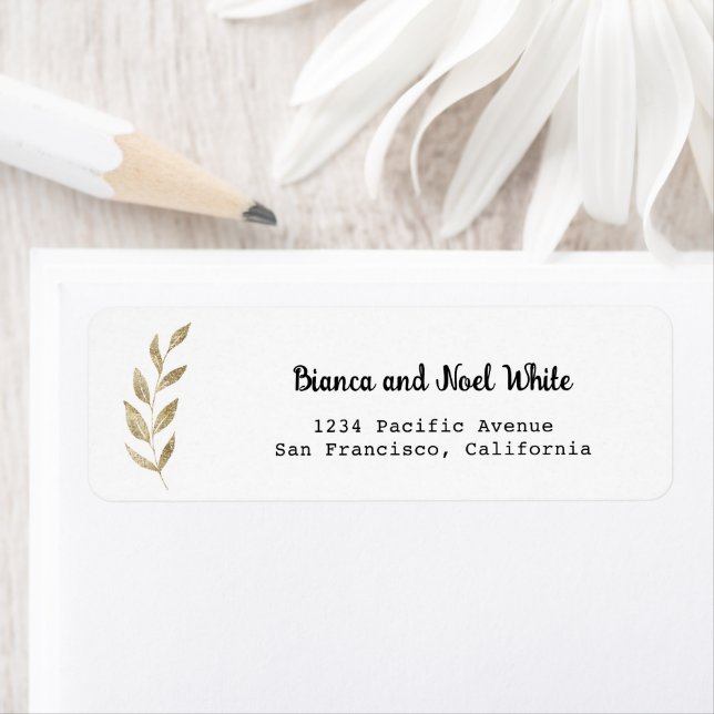 Gold leaves Return Address Labels (Insitu)