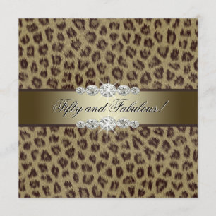 Gold Leopard 50th Birthday Party Invitation