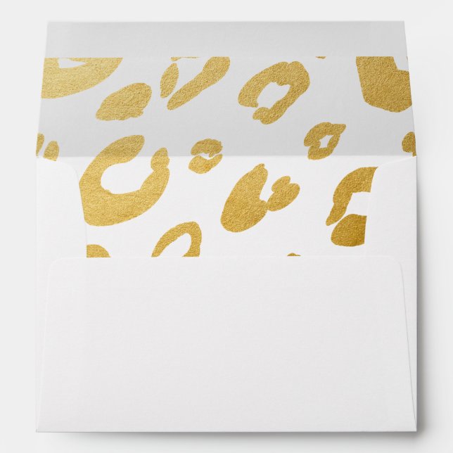 Gold LEOPARD Cheetah Print Invitation Enveloppe (Dos (Bas))