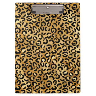 Gold Leopard Clipboard