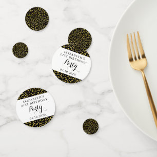 Gold Leopard, Glitter, Leopard Pattern, Birthday Confetti