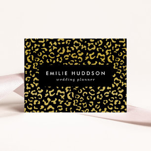 Gold Leopard, Gold Glitter, Leopard Pattern Business Card