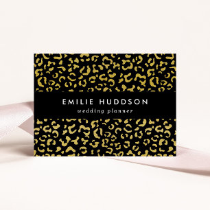 Gold Leopard, Gold Glitter, Leopard Pattern Business Card