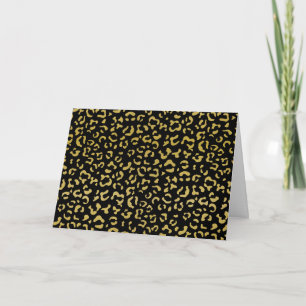 Gold Leopard, Gold Glitter, Leopard Pattern Card