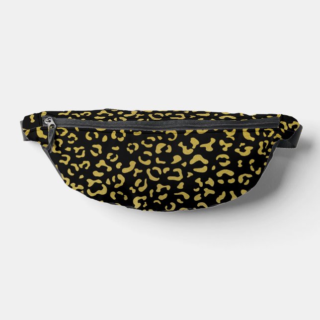 Gold Leopard, Gold Glitter, Leopard Pattern Fanny Pack (Lay Down)