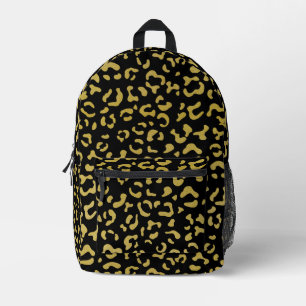Gold Leopard, Gold Glitter, Leopard Pattern Printed Backpack