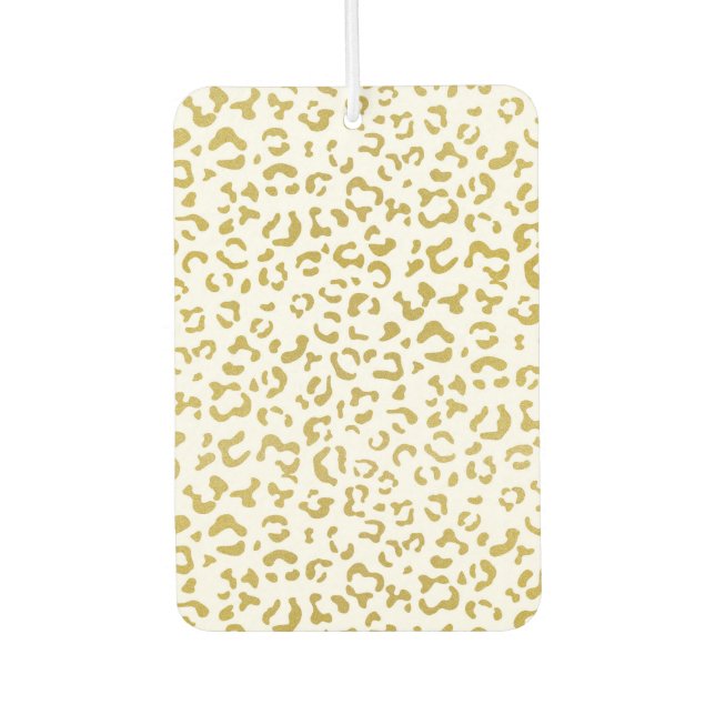 Gold Leopard, Gold Glitter, Leopard Print Air Freshener (Front)