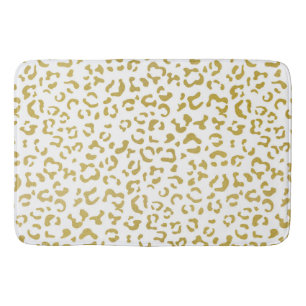 Gold Leopard, Gold Glitter, Leopard Print Bath Mat