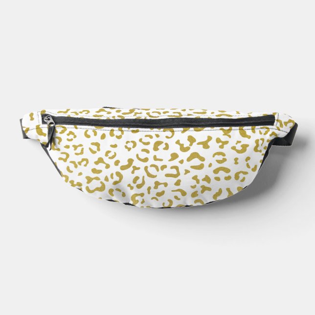 Gold Leopard, Gold Glitter, Leopard Print Fanny Pack (Lay Down)