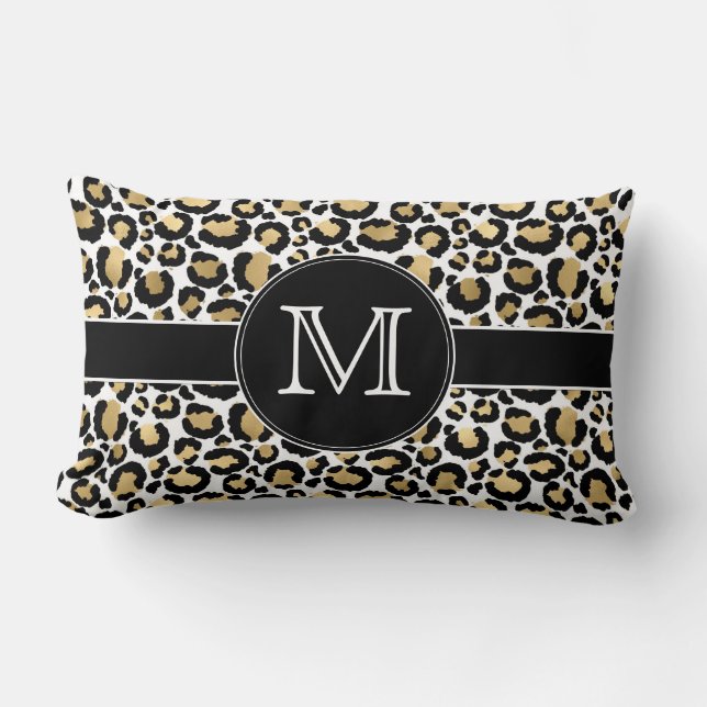 Gold Leopard Lumbar Pillow (Front)