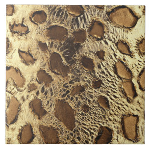 Gold Leopard Metallic Animal Spots Tile