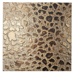 Gold Leopard Metallic Animal Spots Tile
