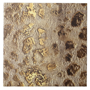 Gold Leopard Metallic Animal Spots Tile