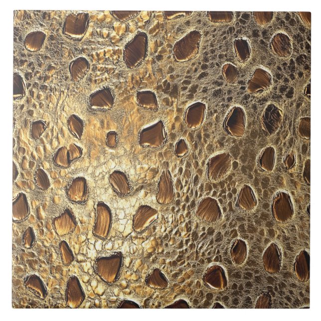 Gold Leopard Metallic Animal Spots Tile (Front)