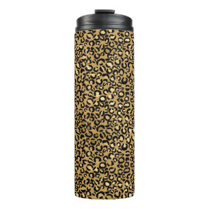 Gold Leopard Pattern Thermal Tumbler
