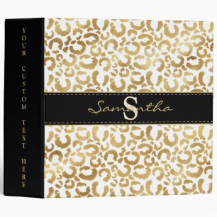 Gold leopard print custom binder