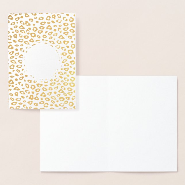Gold Leopard print Personalized Birthday Foil Card (Display)