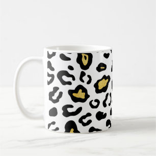 Gold leopard print, seamless pattern. coffee mug