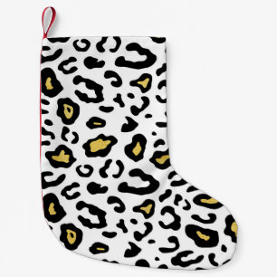 Gold leopard print, seamless pattern. small christmas stocking