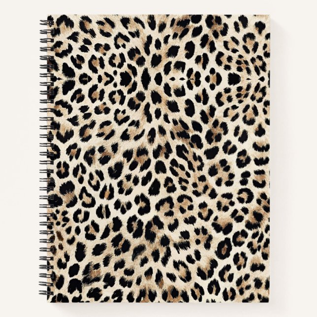 Gold Leopard Skin Pattern Print Notebook (Front)