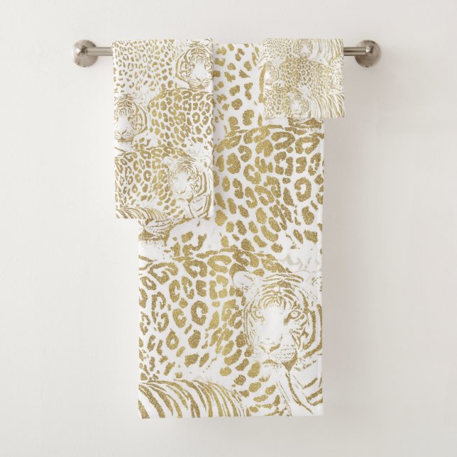 Gold Leopard Tiger Animals Pattern (En situation)