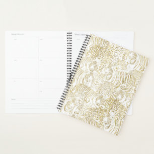 Gold Leopard Tiger Animals Planner