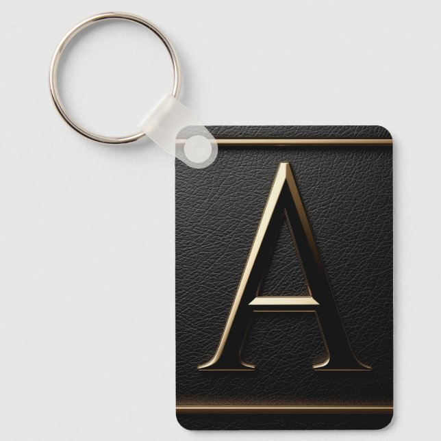 ✨ Gold Letter A Monogram Gift For Men Keychain (Front)