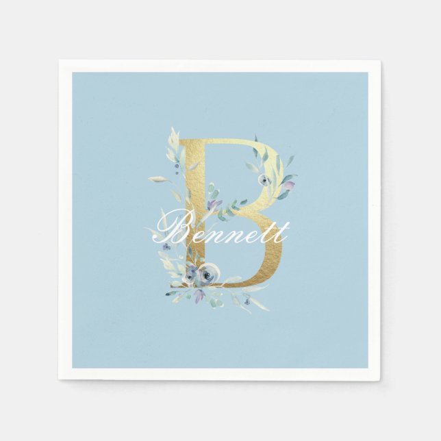 Gold Letter "B" Customizable Napkin (Front)