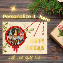 Gold Letter Christmas Greetings round Frame -