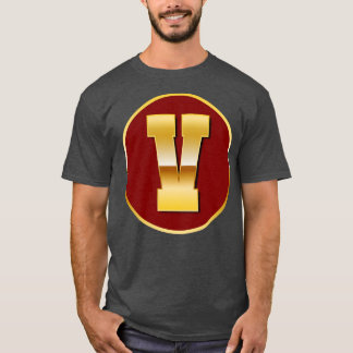 Gold letter V T-Shirt