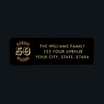 Gold Lettering Fifty 50th Birthday Return Address<br><div class="desc">Are you looking for stickers for 50th Birthday party supplies?  Check out this Gold Lettering Fifty 50th Birthday Return Address label. You can change the age easily so it's suitable for any other age. Have a great party! With Love Frankie   Marlow</div>
