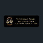 Gold Lettering Fifty 50th Birthday Return Address<br><div class="desc">Are you looking for stickers for 50th Birthday party supplies?  Check out this Gold Lettering Fifty 50th Birthday Return Address label. You can change the age easily so it's suitable for any other age. Have a great party! With Love Frankie   Marlow</div>