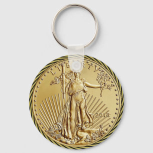GOLD  LIBERTY COIN KEYCHAIN