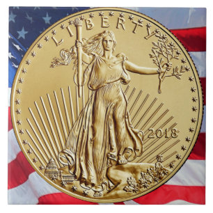 GOLD LIBERTY COIN TILE