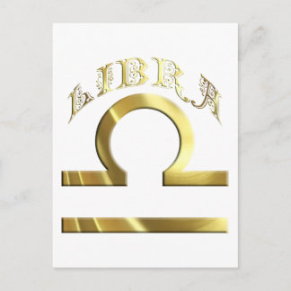 Gold Libra Symbol Astrology Zodiac Postcard