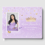 Gold Light Purple Rose Elegant Photo Quinceanera Guest Book<br><div class="desc">Create your own enchanting quinceañera guest books with elegant options available in both gold and silver. Utilize the easy DIY template designed in beautiful shades of light purple to create a personalized touch. Perfect for many occasions such as a lavender-themed sweet 16 party, Mexican 15th birthday quince, fairy tale weddings,...</div>