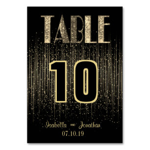 Gold Light Shower   Table Cards