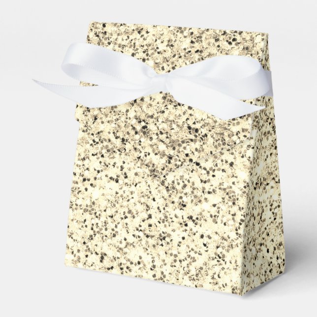 Gold light soft glitter sparkles favor box (Front Side)