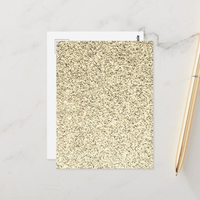 Gold light soft glitter sparkles postcard (Front/Back In Situ)