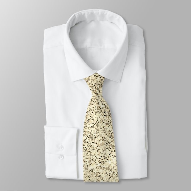 Gold light soft glitter sparkles tie (Tied)