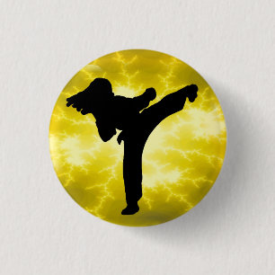 Gold LIghtning Girl pinback button