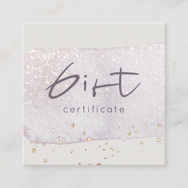 Gold Lilac Brush Stoke Logo Certificat cadeau (Devant)