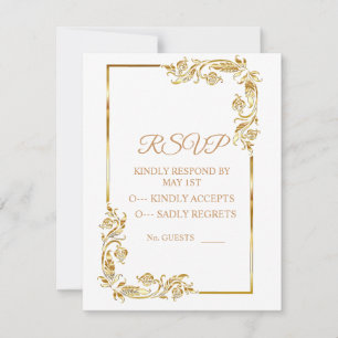 Gold Line Art Border Thunder_Cove I RSVP Card