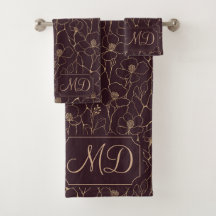 Gold Line Art Floral Modern Dark Aesthetic Style