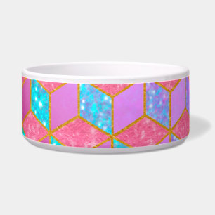 Gold Lined Diamond-Shaped Hexagon in Pastel