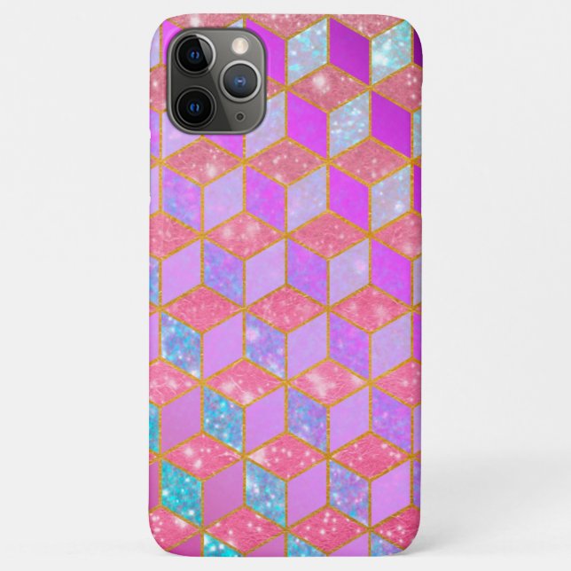 Gold Lined Diamond-Shaped Hexagon in Pastel V Case-Mate iPhone Case (Back)