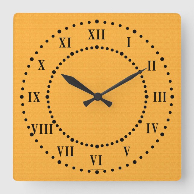 Gold Linen Look Roman Numerals Wall Clock (Front)