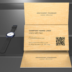 Gold Linen Texture with Subtle White Sparkle Business Card