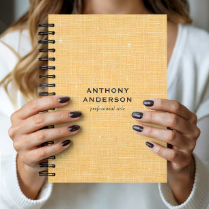 Gold Linen Texture with Subtle White Sparkle Notebook